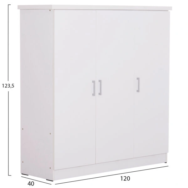 ΝΤΟΥΛΑΠΑ 3ΦΥΛΛΗ ΜΕ ΡΑΦΙΑ FUENTO HM2482.02 ΛΕΥΚΗ ΜΕΛΑΜΙΝΗ 120-116x40x123,5Υεκ.