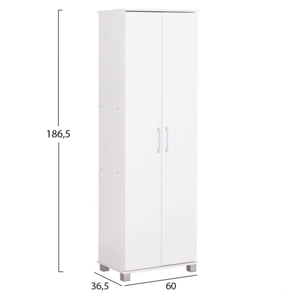 ΠΑΠΟΥΤΣΟΘΗΚΗ-ΝΤΟΥΛΑΠΑ CLUSE HM2403.03 ΜΕΛΑΜΙΝΗ ΛΕΥΚΟ ΧΡΩΜΑ 60Χ36,5Χ186,5Υεκ.