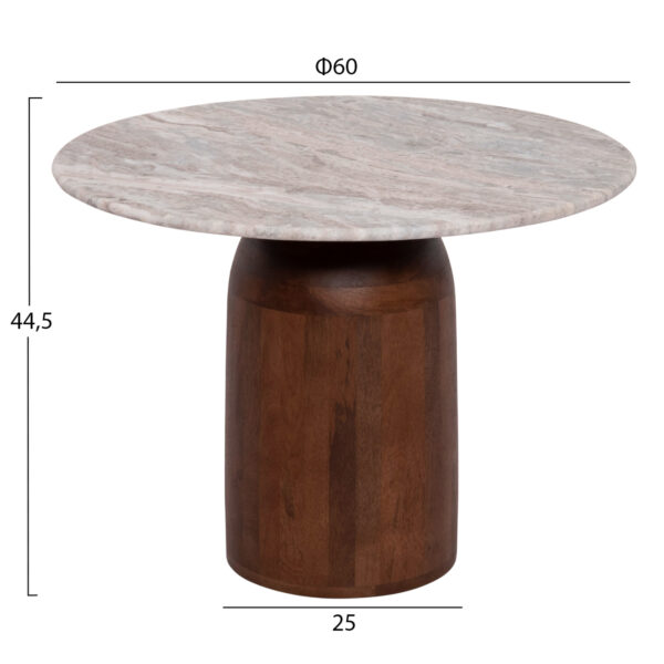 ΣΕΤ 2ΤΜΧ ΤΡΑΠΕΖΙΑ ΣΑΛΟΝΙΟΥ MALED HM21080 ΓΚΡΙ & ΛΕΥΚΟ ΜΑΡΜΑΡΟ-ΞΥΛΟ MANGO