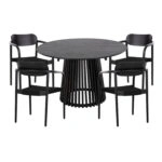 ΣΕΤ ΤΡΑΠΕΖΑΡΙΑΣ 5ΤΜΧ OSLO HM21075.01 ΣΤΡΟΓΓΥΛΟ ΤΡΑΠΕΖΙ Φ120εκ. & 4 ΚΑΡΕΚΛΕΣ-ΜΑΥΡΟ
