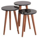 ΣΕΤ ΤΡΑΠΕΖΙ ΣΑΛΟΝΙΟΥ & 3 ΒΟΗΘ.ΤΡΑΠΕΖΙΑ VITAL HM18180.02 ΜΕΛΑΜΙΝΗ ΜΑΥΡΟ ΜΑΡΜΑΡΟ-ΚΑΡΥΔΙ ΠΟΔΙΑ