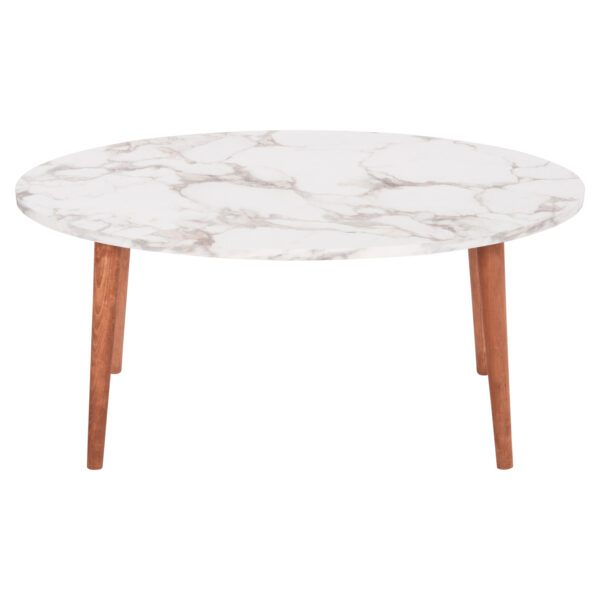 ΣΕΤ ΤΡΑΠΕΖΙ ΣΑΛΟΝΙΟΥ & 3 ΒΟΗΘ.ΤΡΑΠΕΖΙΑ VITAL HM18180.03 ΜΕΛΑΜΙΝΗ ΛΕΥΚΟ ΜΑΡΜΑΡΟ-ΚΑΡΥΔΙ ΠΟΔΙΑ