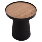 ΤΡΑΠΕΖΑΚΙ ΒΟΗΘΗΤΙΚΟ DENTON HM18023.01 MDF TOP ΦΥΣΙΚΟ ΞΥΛΟΥ-ΒΑΣΗ ΜΑΥΡΗ Φ45x51,5Υεκ.