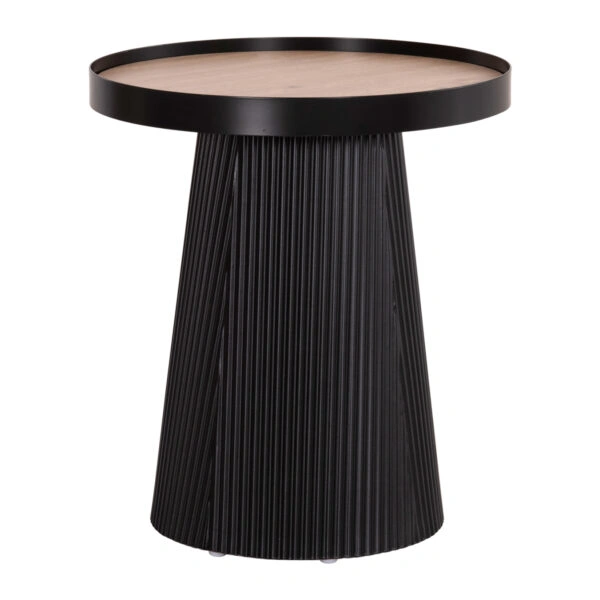 ΤΡΑΠΕΖΑΚΙ ΒΟΗΘΗΤΙΚΟ DENTON HM18023.01 MDF TOP ΦΥΣΙΚΟ ΞΥΛΟΥ-ΒΑΣΗ ΜΑΥΡΗ Φ45x51,5Υεκ.