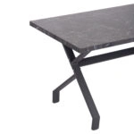 ΤΡΑΠΕΖΙ ΚΟΥΖΙΝΑΣ LANA HM18221.02 ΜΕΛΑΜΙΝΗ ΜΑΥΡΟ ΜΑΡΜΑΡΟ-ΜΑΥΡΑ ΜΕΤΑΛ.ΠΟΔΙΑ 140x70x72.5Υεκ