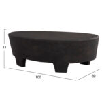 ΤΡΑΠΕΖΙ ΣΑΛΟΝΙΟΥ ΟΒΑΛ ΣΕΙΡΑ SANTORINI HM18066 MDF ΣΕ ΜΑΥΡΟ ΧΡΩΜΑ 100x60x33Υεκ.