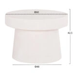 ΤΡΑΠΕΖΙ ΣΑΛΟΝΙΟΥ ΣΤΡΟΓΓΥΛΟ ΣΕΙΡΑ SANTORINI HM18051 MDF ΣΕ ΥΠΟΛΕΥΚΟ ΧΡΩΜΑ Φ60x42,5Υεκ.