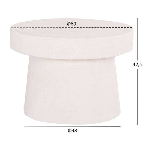 ΤΡΑΠΕΖΙ ΣΑΛΟΝΙΟΥ ΣΤΡΟΓΓΥΛΟ ΣΕΙΡΑ SANTORINI HM18051 MDF ΣΕ ΥΠΟΛΕΥΚΟ ΧΡΩΜΑ Φ60x42,5Υεκ.