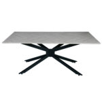 Artekko Daeron MDF Λευκό Τραπέζι με Μεταλλικά Πόδια (180x90x75)cm