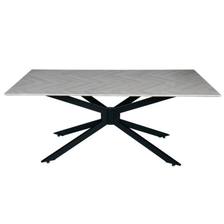 Artekko Daeron MDF Λευκό Τραπέζι με Μεταλλικά Πόδια (180x90x75)cm