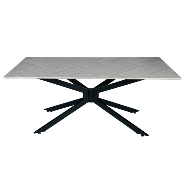 Artekko Daeron MDF Λευκό Τραπέζι με Μεταλλικά Πόδια (180x90x75)cm