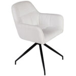 Artekko Daeron Λευκή Καρέκλα Τραπεζαρίας με Μπουκλέ Ύφασμα (57x60x82)cm