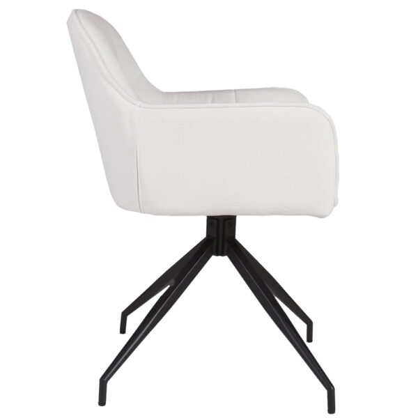 Artekko Daeron Λευκή Καρέκλα Τραπεζαρίας με Μπουκλέ Ύφασμα (57x60x82)cm