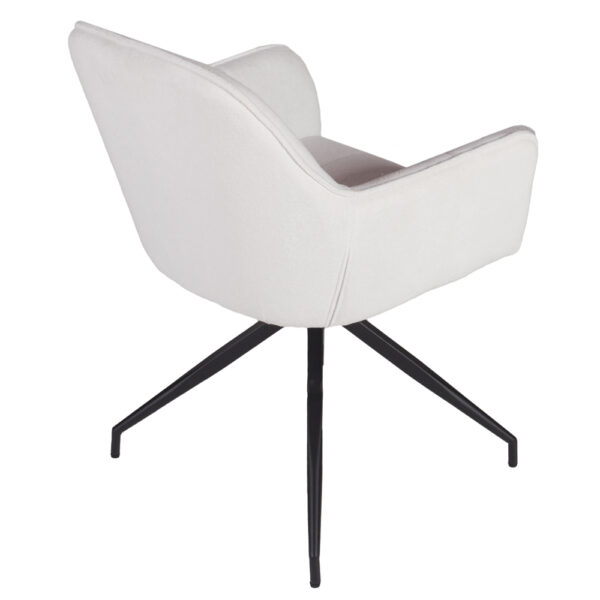 Artekko Daeron Λευκή Καρέκλα Τραπεζαρίας με Μπουκλέ Ύφασμα (57x60x82)cm