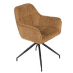 Artekko Daeron Καφέ Καρέκλα Τραπεζαρίας με Μπουκλέ Ύφασμα (57x60x82)cm