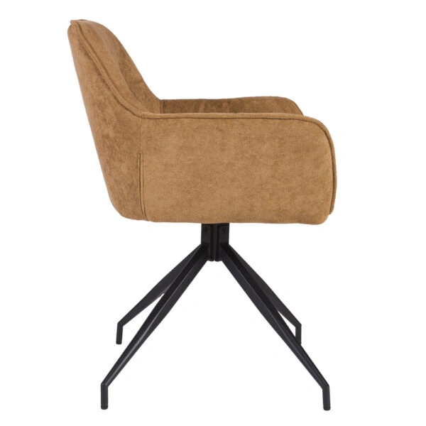 Artekko Daeron Καφέ Καρέκλα Τραπεζαρίας με Μπουκλέ Ύφασμα (57x60x82)cm