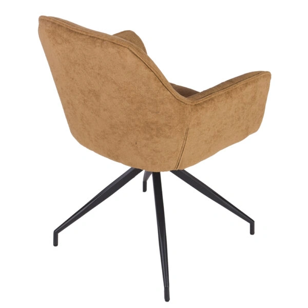 Artekko Daeron Καφέ Καρέκλα Τραπεζαρίας με Μπουκλέ Ύφασμα (57x60x82)cm