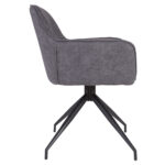 Artekko Daeron Ανθρακί Καρέκλα Τραπεζαρίας με Μπουκλέ Ύφασμα (57x60x82)cm