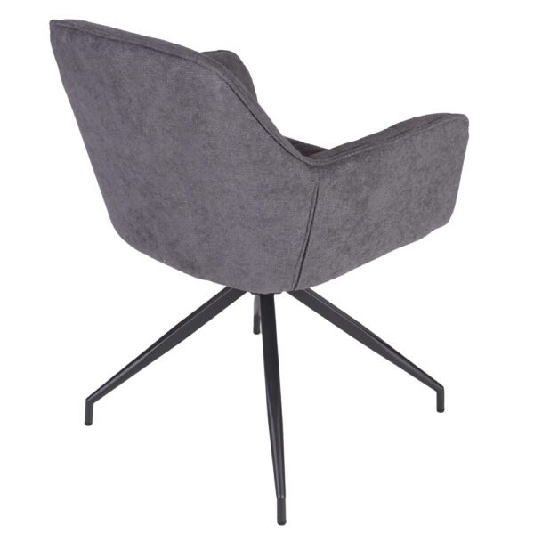 Artekko Daeron Ανθρακί Καρέκλα Τραπεζαρίας με Μπουκλέ Ύφασμα (57x60x82)cm