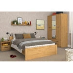 Κρεβάτι Pavi Ημίδιπλο Βελανιδιά χωρίς πάτωμα 140x200cm