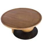 Artekko Munggur Ξύλινο Τραπέζι Σαλονιού με Μεταλλική Μαύρη Βάση (100x100x47)cm