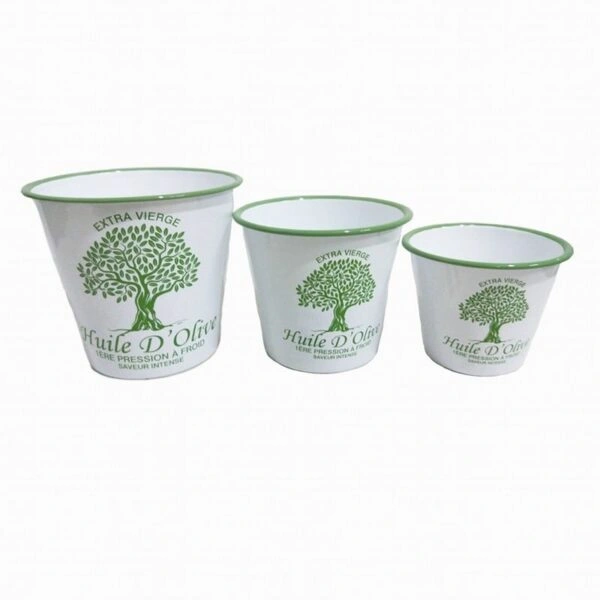 Artekko Uplueksilt Γλαστράκια Μεταλλικά Σετ/3 (16x16x18)cm (16.5x16.5x15)cm (14.5x14.5x12)cm