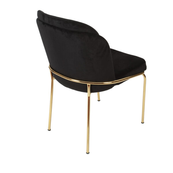 Artekko Anduin Μεταλλική Χρυσή Καρέκλα με Βελούδινο Μαύρο Ύφασμα (54x60x85)cm