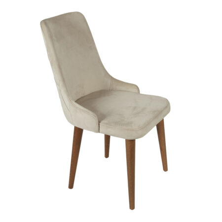 Artekko Ege Μπεζ Βελούδινη Καρέκλα (52x65x93)cm