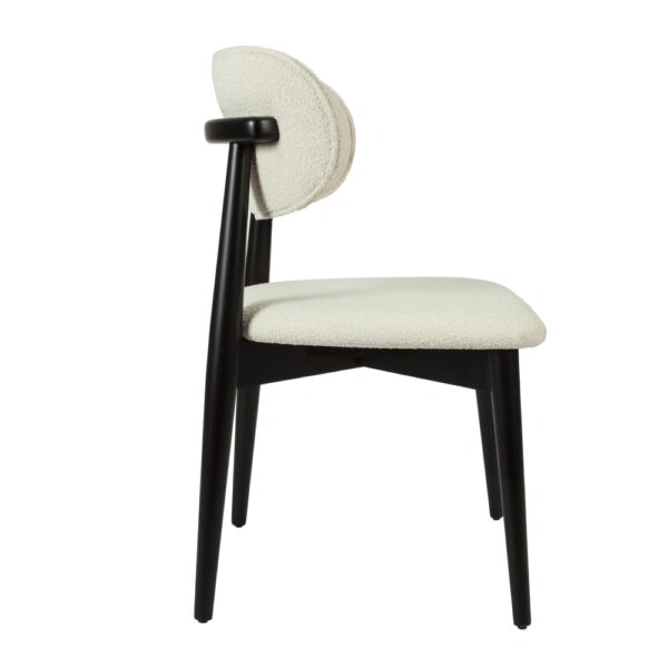 BOMONTI CHAIR BLACK MAT  LEGS  MAZZ FABRIC  SALONA V 09