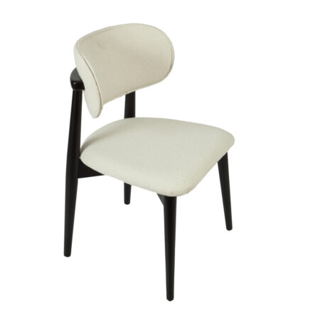 BOMONTI CHAIR BLACK MAT  LEGS  MAZZ FABRIC  SALONA V 09