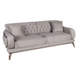 Artekko Antalya Καφέ Τριθέσιος Καναπές Αλκαντάρα (220x100x80)cm Κρεβάτι (180x90x48)cm