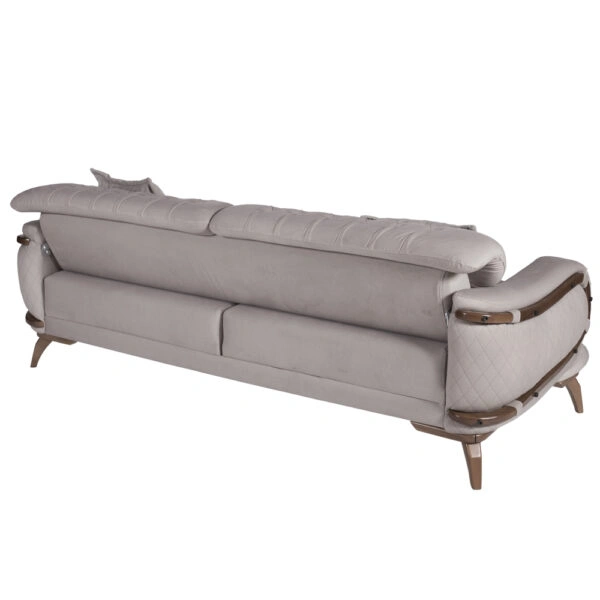 Artekko Antalya Καφέ Τριθέσιος Καναπές Αλκαντάρα (220x100x80)cm Κρεβάτι (180x90x48)cm