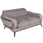 Artekko Antalya Καφέ Διθέσιος Καναπές Αλκαντάρα (160x100x80)cm Κρεβάτι (120x90x48)cm