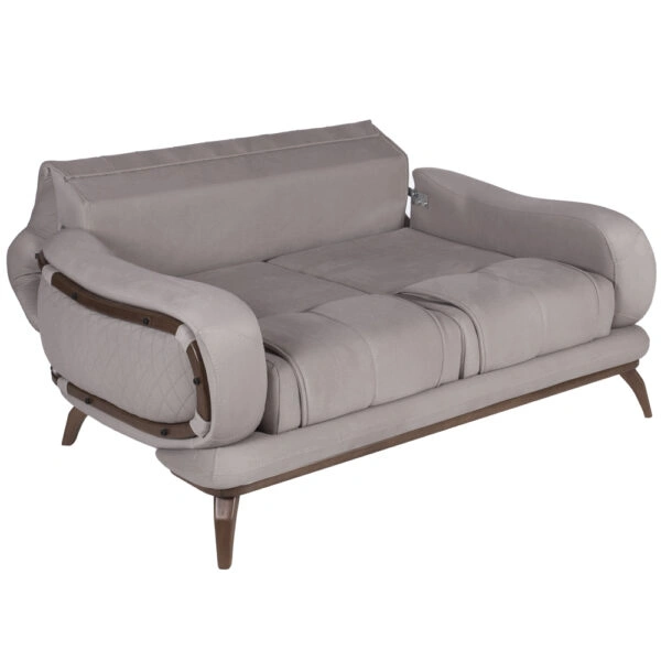 Artekko Antalya Καφέ Διθέσιος Καναπές Αλκαντάρα (160x100x80)cm Κρεβάτι (120x90x48)cm