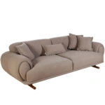 Artekko Sara Καφέ Μπουκλέ Τριθέσιος Καναπές (250x95x80)cm