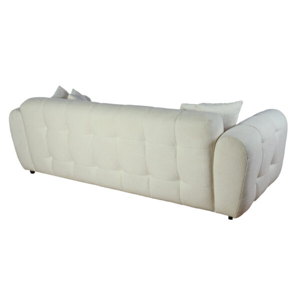 Artekko Sara Εκρού Μπουκλέ Τριθέσιος Καναπές (240x100x80)cm