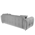Artekko Sara Ανοιχτό Γκρι Μπουκλέ Τριθέσιος Καναπές (240x100x80)cm