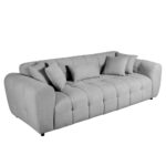 Artekko Sara Ανοιχτό Γκρι Μπουκλέ Τριθέσιος Καναπές (240x100x80)cm