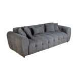 Artekko Sara Σκούρο Γκρι Μπουκλέ Τριθέσιος Καναπές (240x100x80)cm