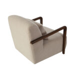 Artekko Plus Μπεζ Υφασμάτινη Πολυθρόνα με Ξύλινα Μπράτσα (74x90x75)cm