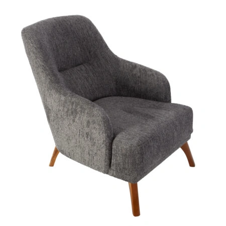 Artekko Pamukkale Σκούρο Γκρι Μπουκλέ Πολυθρόνα Μπερζέρα (66x85x85)cm