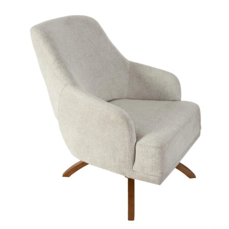 Artekko Oslo Μπεζ Μπουκλέ Περιστρεφόμενη Πολυθρόνα Μπερζέρα (65x85x88)cm