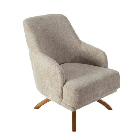 Artekko Oslo Μπεζ Μπουκλέ Περιστρεφόμενη Πολυθρόνα Μπερζέρα (65x85x88)cm