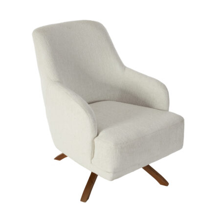 Artekko Oslo Εκρού Μπουκλέ Περιστρεφόμενη Πολυθρόνα Μπερζέρα (65x85x88)cm