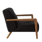 Artekko Merlin Μαύρη Μπουκλέ Πολυθρόνα (69x90x75)cm