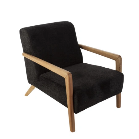 Artekko Merlin Μαύρη Μπουκλέ Πολυθρόνα (69x90x75)cm