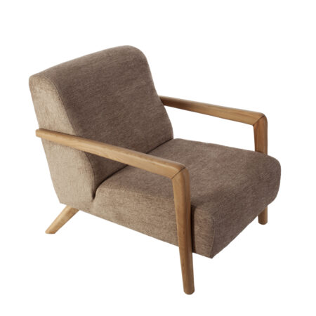 Artekko Merlin Καφέ Μπουκλέ Πολυθρόνα (69x90x75)cm