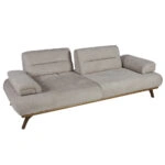 Artekko Pamukkale Τριθέσιος Μπεζ Καναπές με Μπουκλέ Ύφασμα (240x100x80)cm