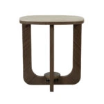 Artekko Stone Καφέ Τραπέζι Σαλονιού MDF με Όψη Πέτρας στην Επιφάνεια (45x45x50)cm