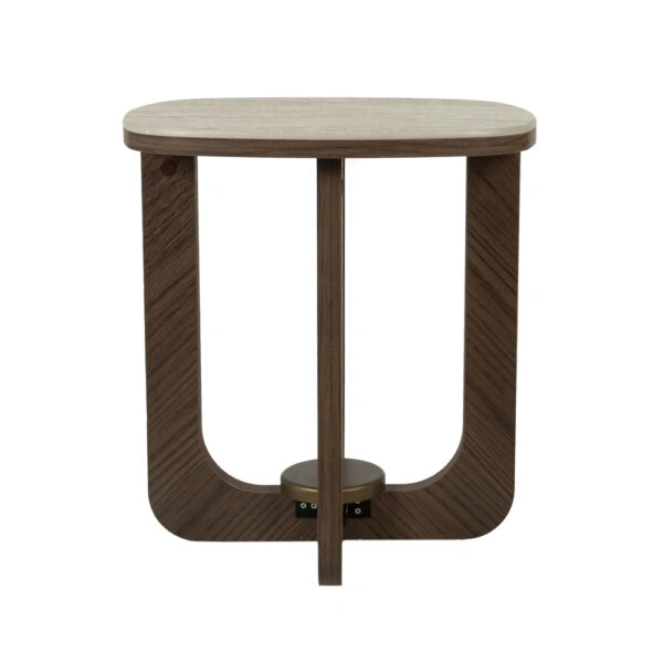 Artekko Stone Καφέ Τραπέζι Σαλονιού MDF με Όψη Πέτρας στην Επιφάνεια (45x45x50)cm